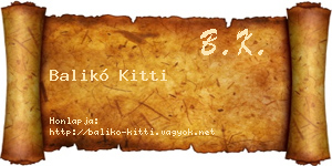 Balikó Kitti névjegykártya