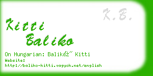 kitti baliko business card